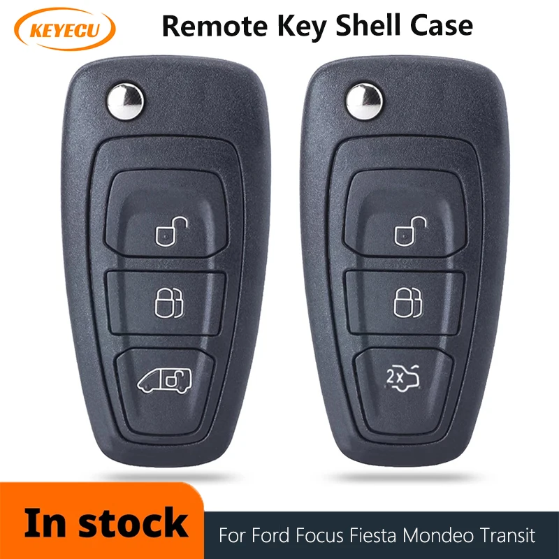 

KEYECU 1/2/5pcs 3 Button Flip key Folding Remote Key Shell for Ford Focus Mk1 Mondeo Transit styling smart key cover Case Fob