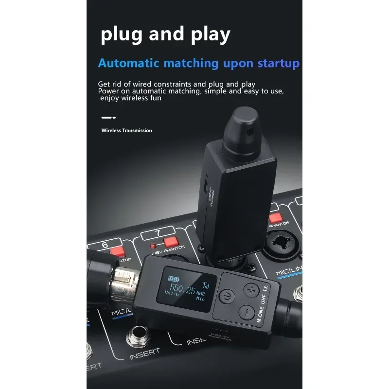 Беспроводной конвертер передатчик XLR и приемник для динамического микрофона