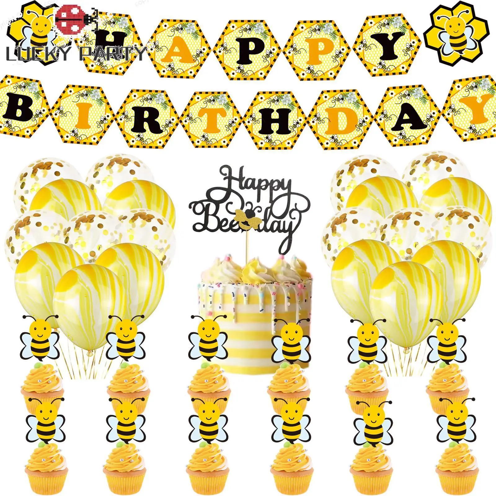 

Набор нестандартных воздушных шаров в виде пчелвечерние, набор для украшения детского дня рождения, латексные принадлежности для воздушны...