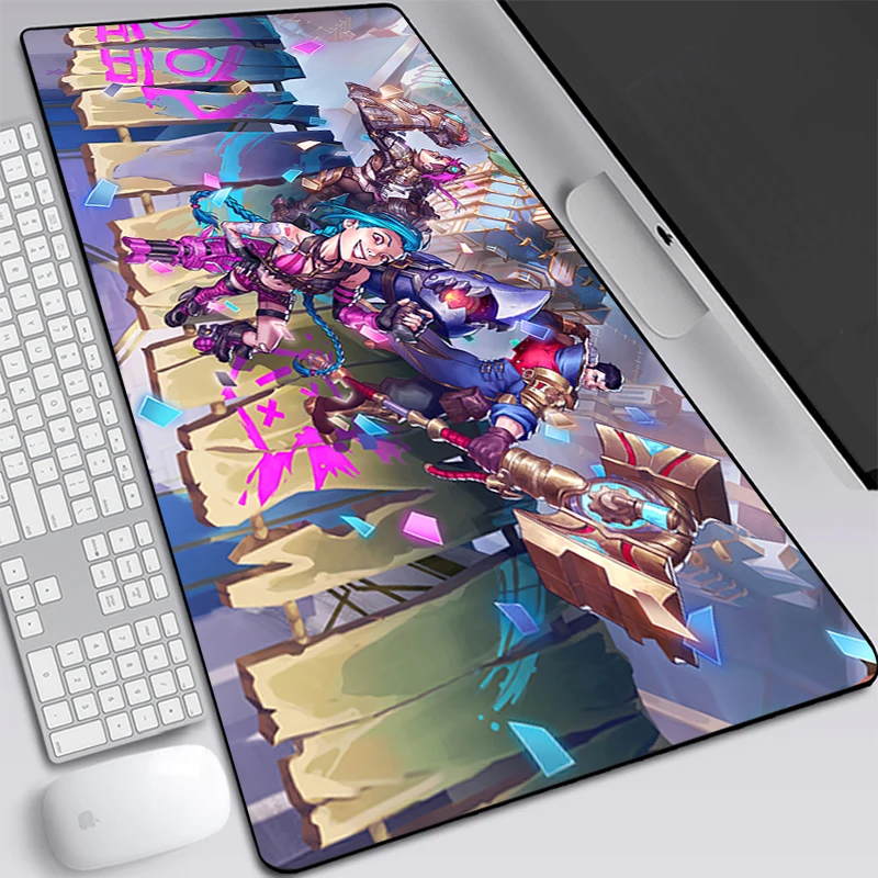 

League of Legends Jinx Irelia Rubber Keyboard Gaming Mouse Pad Ped Anime Extended Gamer Desk Mat Accessories Large Girl Carpet