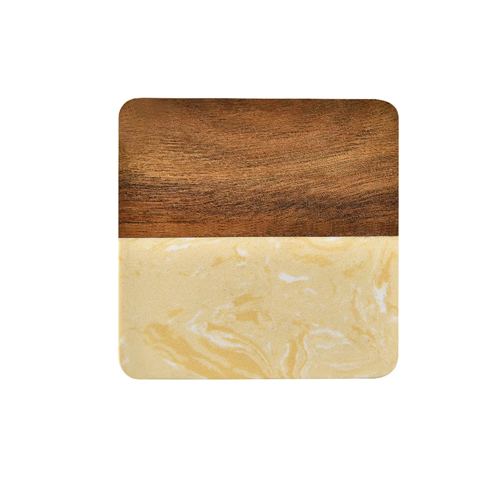 

Brand New Coasters Wood Coasters 9.8*9.8cm10*10cm Cup Pad Heat Resistant Marble Solid Wood Splicing Celebration
