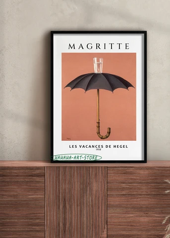 Набор из 5 художественных принтов Magritte, Художественная Картина на холсте «человек в котелке», шапка с зонтом для влюбленных, современное художественное оформление на стену, Декор для дома