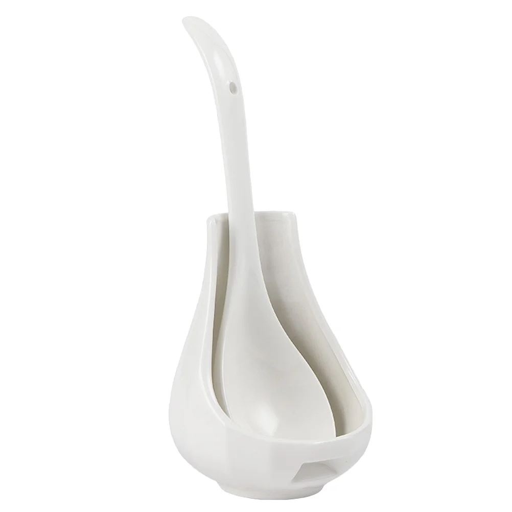 

Spoon Ladle Rest Holder Soup Stove Stand Utensil Spatula Kitchen Hot Pot Ceramic Decorative Utensils Cooking Catcher Drip