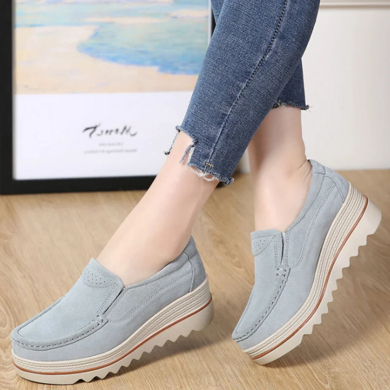 

2022 Women Slip on Flats Platform Shoes Woman Sneakers Suede Ladies Tenis Loafers Moccasins Casual Zapatillas Zapatos Chaussure