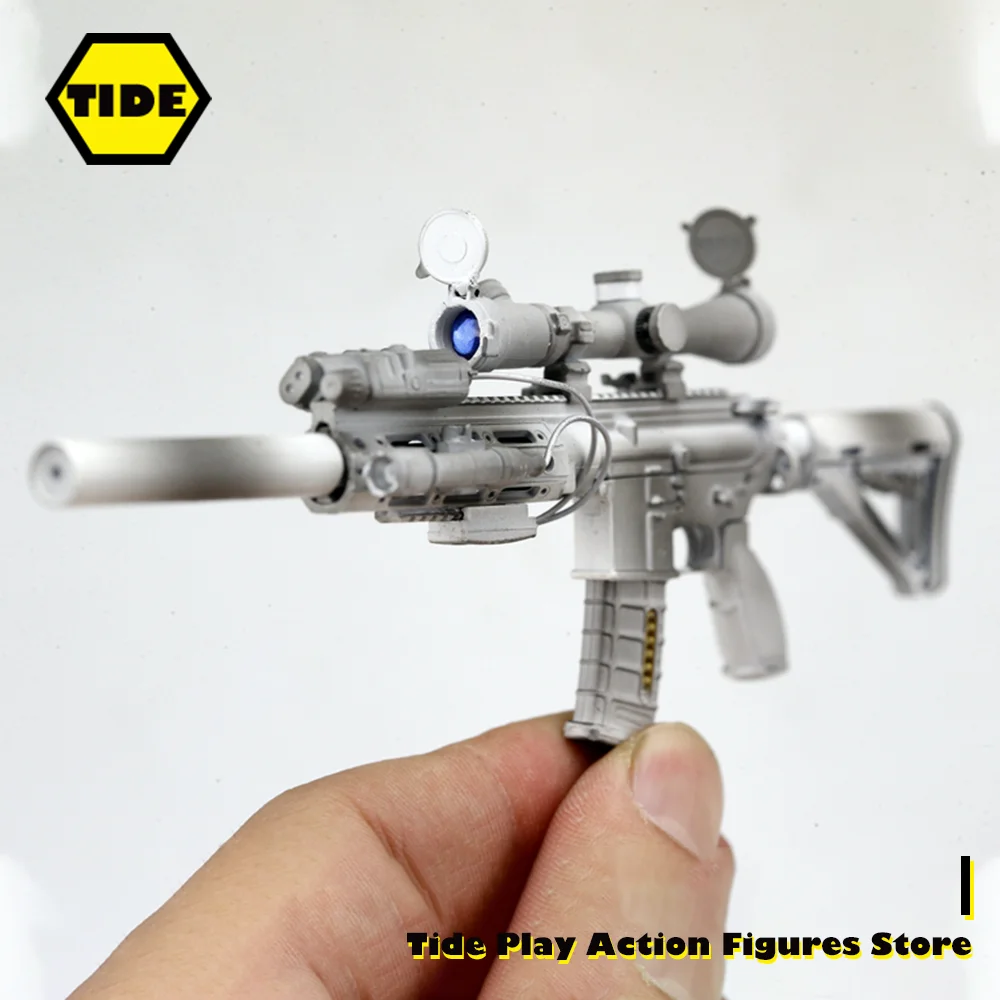 

1/6 Scale M4 Assault Rifle Snow Painting Plastic Gun Model Soldier Automatic Rifle Weapon Model for 12" Action Figure