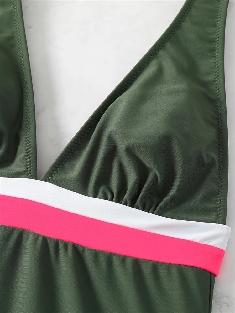 Цельный купальник Женский однотонный на шнуровке новинка 2024 сексуальный