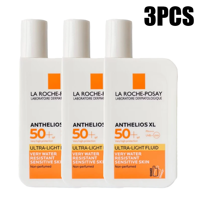 

3PCS La Roche Posay Sunscreen Anthelios Invisible Fluid SPF50 Anti-UV Face Sunscreen Oil-Free Ultra-Light Fluid Body Sunscreen