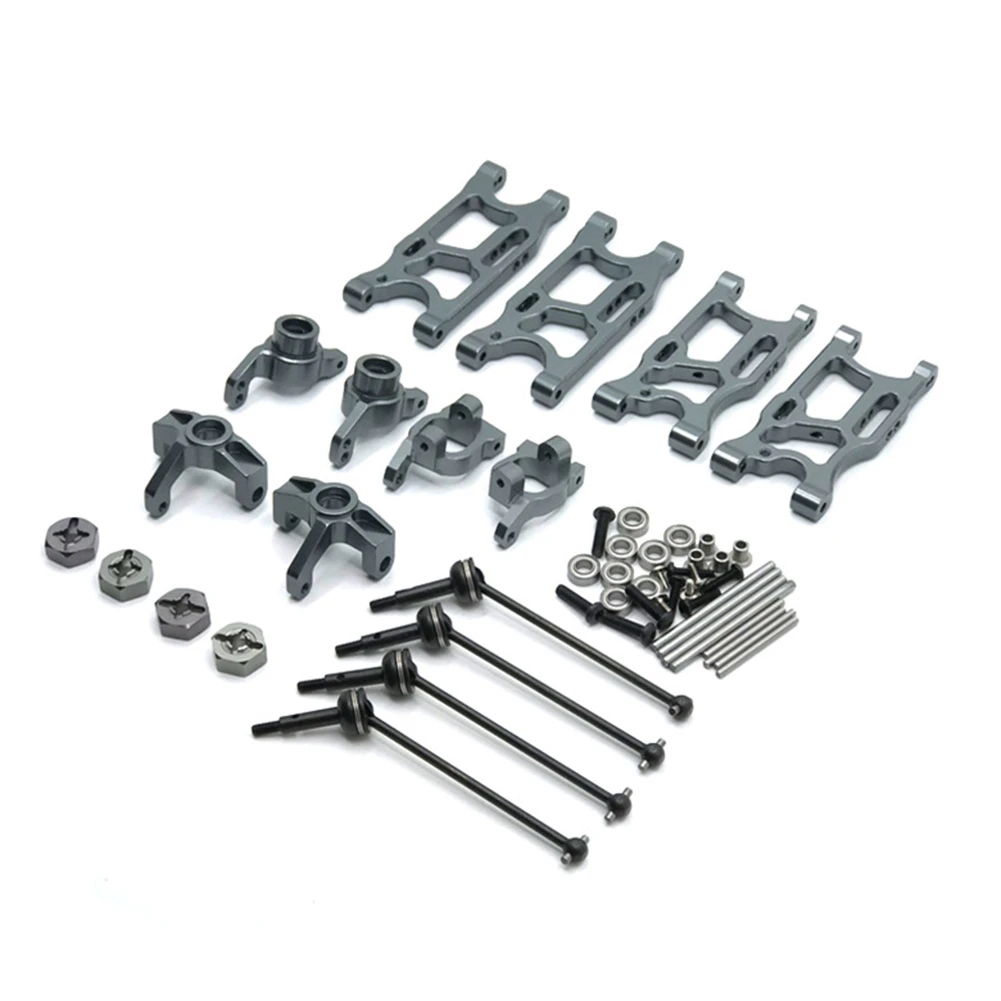 

Для 1/14 WLtoys 144001 124017-16-18-19 Радиоуправляемый автомобиль, обновленные запасные части, поворотный рычаг, рулевой стакан, CVD и т. д. набор из 8 шт., титан