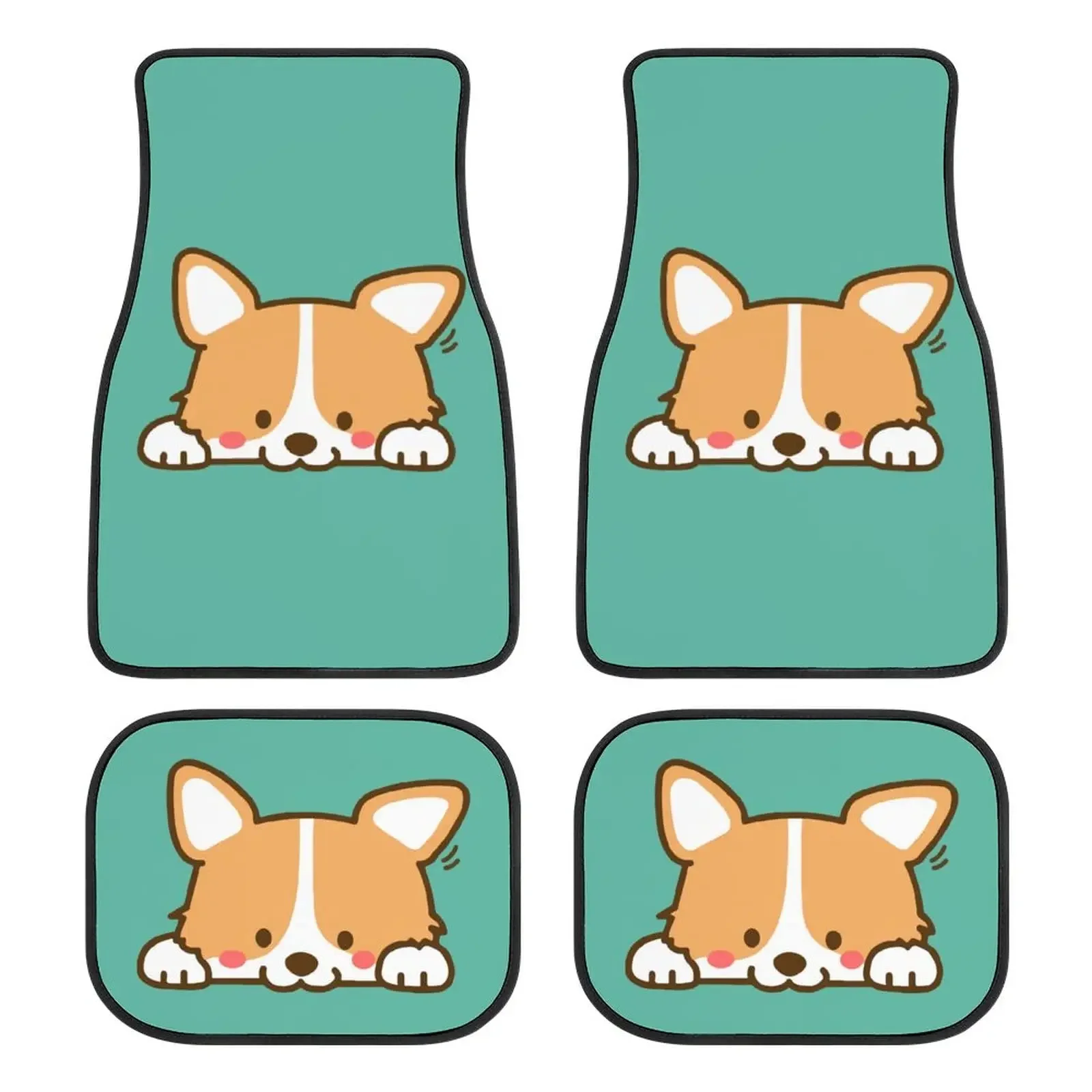 

Мультяшный корги набор из 4 предметов автомобильные коврики Нескользящие автомобильные вкладыши аксессуары для декора интерьера автомобиля защитный ковер для ног