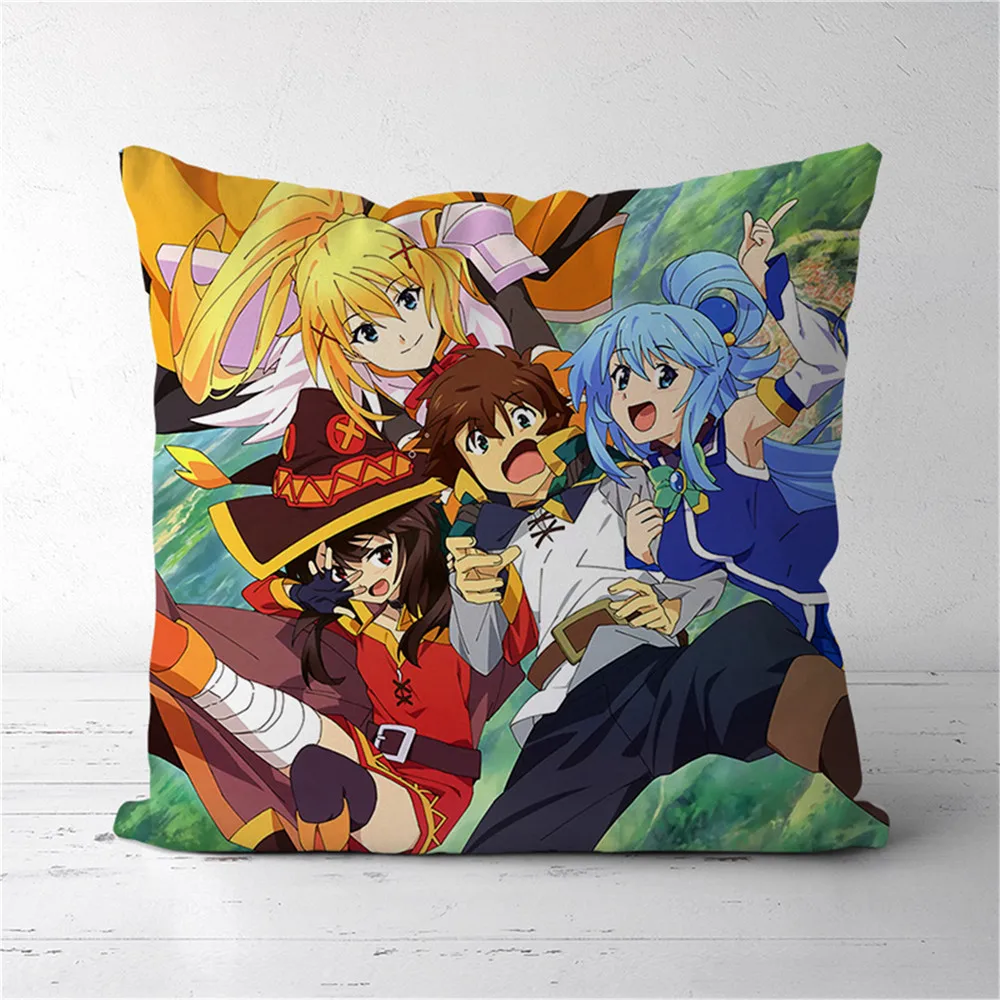 

KonoSuba Aqua Megumin Darkness Anime two sided Pillow Cushion Case Cover 291