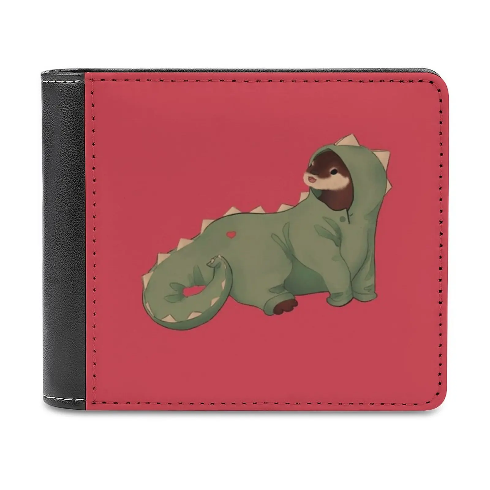 

Кожаный кошелек для костюма выдры динозавра, короткие тонкие мужские кошельки, держатели для денег и кредитных карт, мужской кошелек, симпатичный кошелек для выдры динозавра