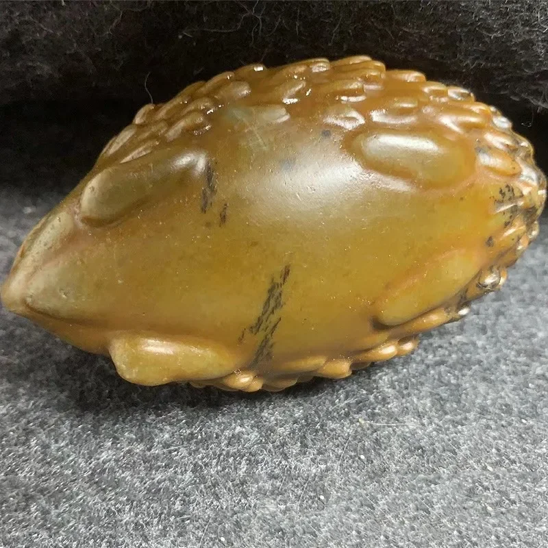 Натуральный двухсторонний нефритовый кулон в виде животного Ежика из Гуанчжоу