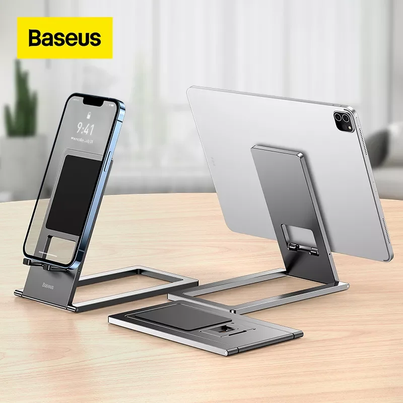 

Baseus Foldable Metal Desktop Holder For iPad Pro 2021 2020 iphone Tablet Desktop Stand Notebook Stand Laptop Support