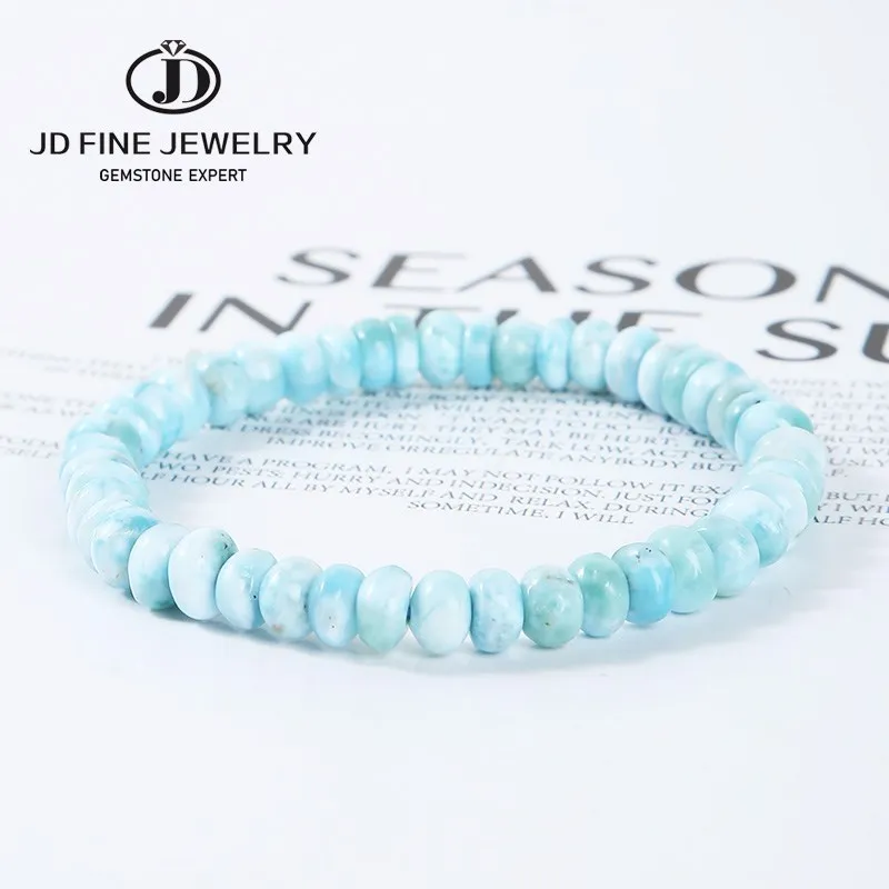 

Браслет JD из натурального камня Lalimar Abacus с бусинами женский модный браслет из морского синего чистого камня эластичные браслеты из ниток на...