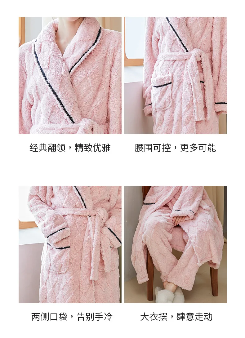 Коллекция осень-зима 2023 одежда для отдыха женский модный удобный халат толстый