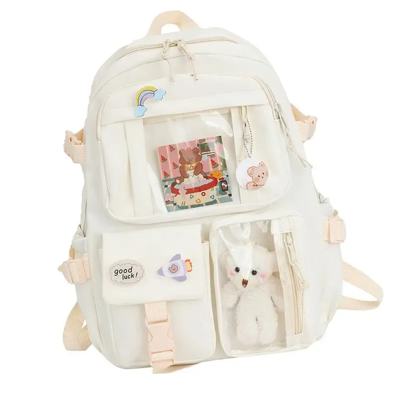 

Cute Backpacks Kawaii Backpack With Kawaii Pin Large Capacity Cute Bear Accessories Backpack For School 40 X 30 X 11cm/15.75 X