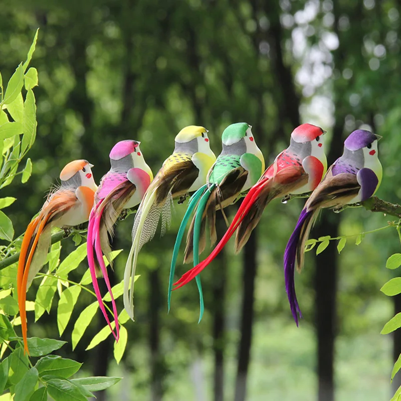 

6 шт./набор, Искусственные Птицы из пены