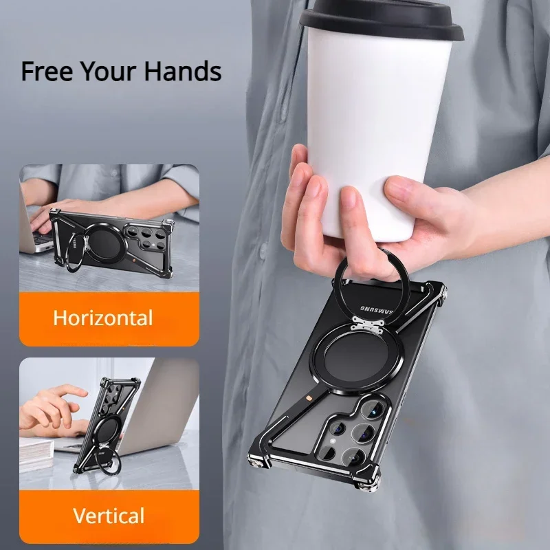 Титановый металлический чехол для телефона Samsung Z Fold 6 5 Shape Galaxy S24 S25 Ultra с 360° °