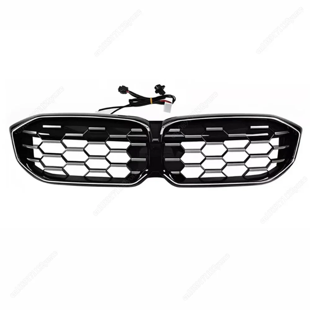 

Для BMW 3 серии G20 G21 M-Sport 320i 325i 330i LCI 2022-2024 Передняя решетка с алмазной решеткой для почек, центральная сетка со светодиодной подсветкой