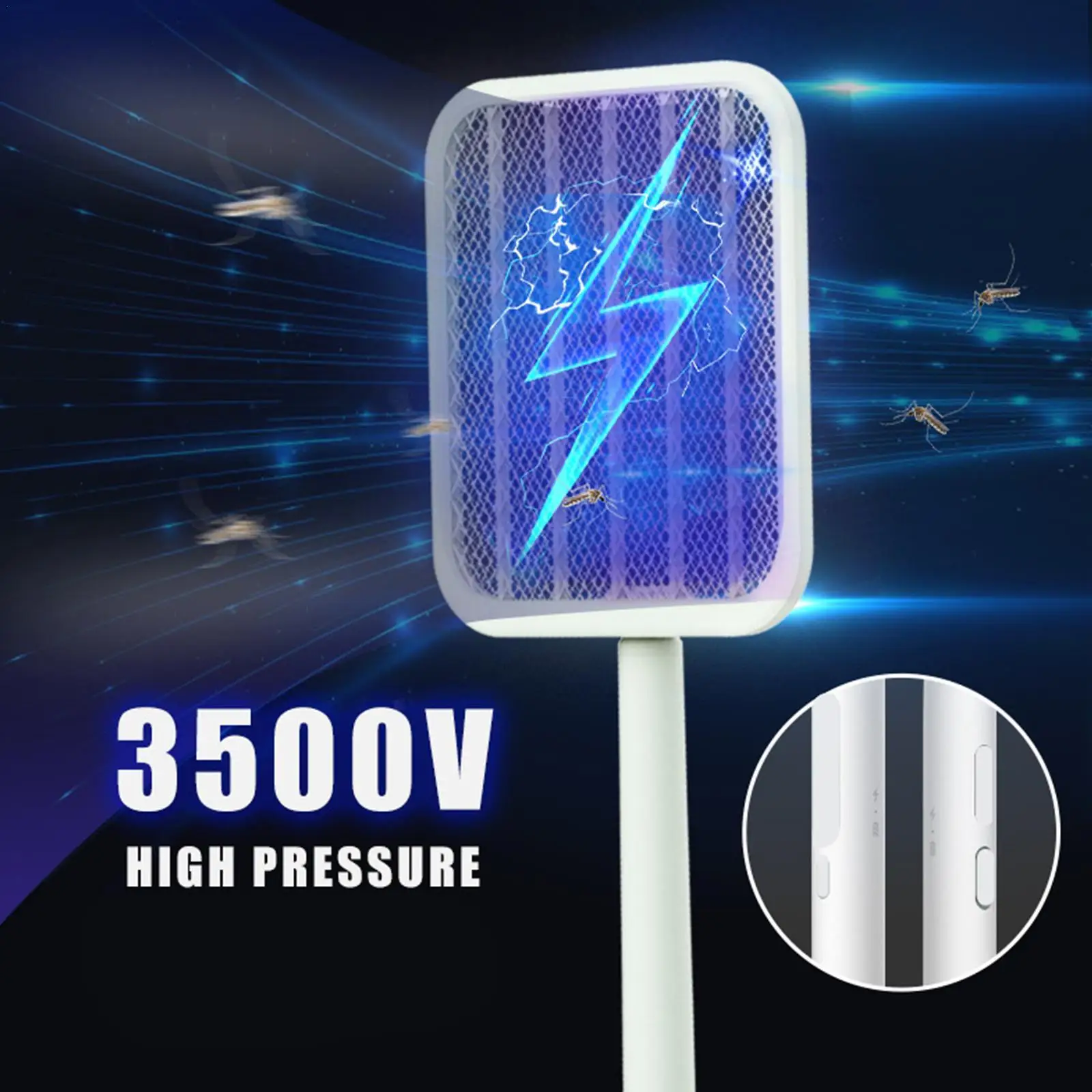 

Folding Electric Mosquito Swatter With Telescopic Rod Usb Mosquito Killer Lamp Electric Bug Zapper Fly Killer