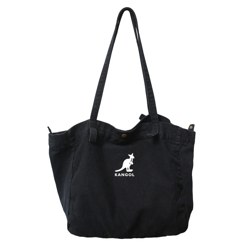 Kangol Women Travel Shopping Bag Large Capacity Canvas Shoulder Bag Lady Student Book Handbags Tote Bag Crossbody Bags