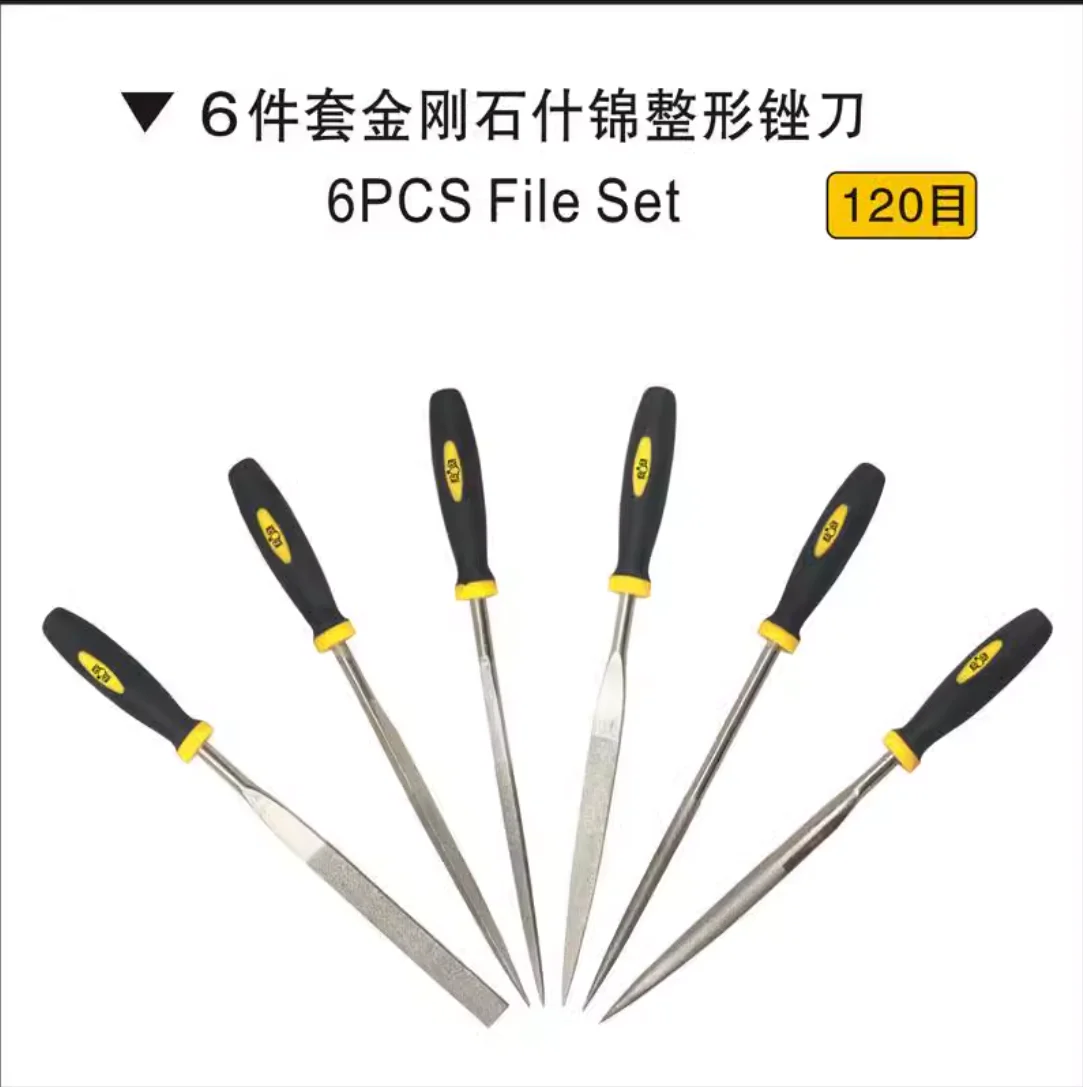 6 шт./набор алмазные напильники 3x140 мм 4x160 5x180