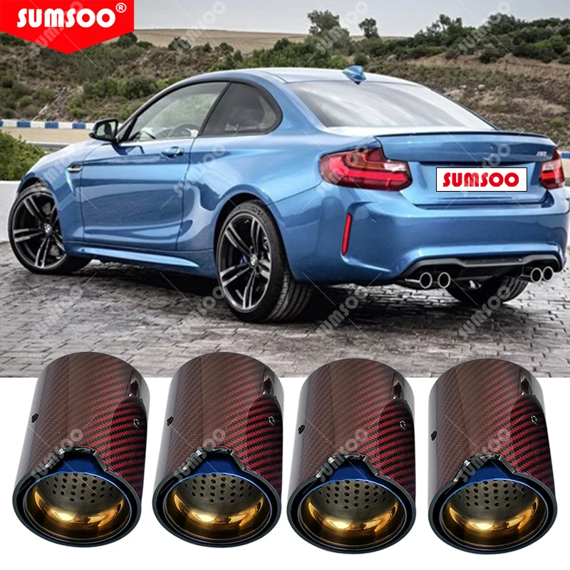 

Подлинный SUMSOO1 штука подходит для M2 F87 M3 F80 M4 F82 F83 модифицированные выхлопные трубы подходящие для автомобилей красный хвост из углеродного в...
