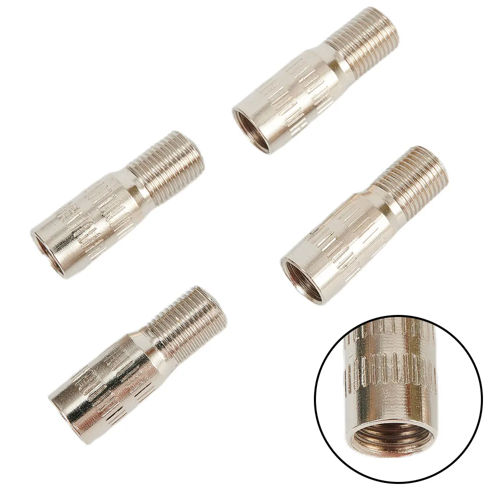 

4pcs Valve Stem Extensions 27mm Chrome Tyre Wheel Valve Stem Cap Extension Extender Chrome Plated Brass Silver For Car Truck