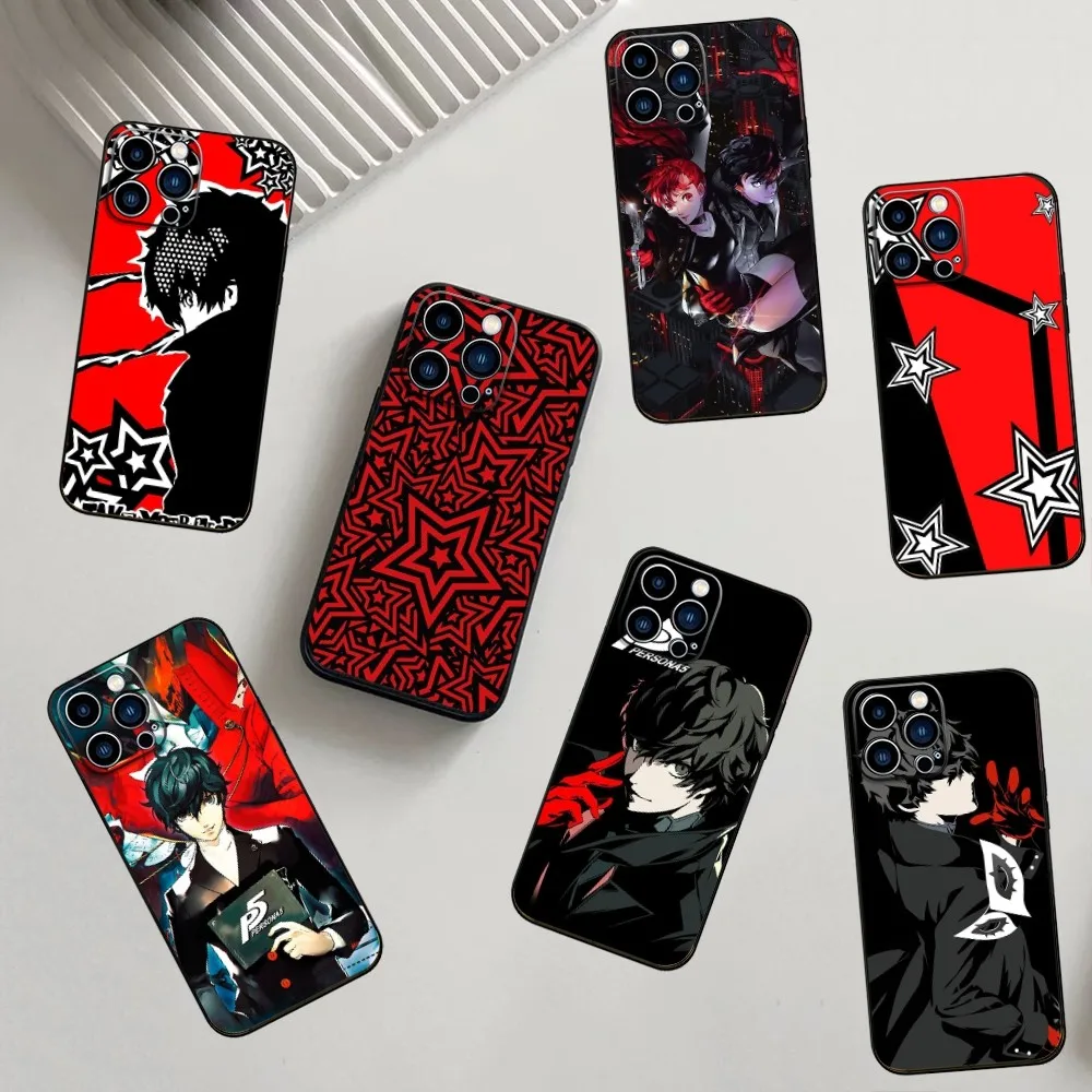 Чехол для телефона GAME P5 P-Persona 5 iPhone 16 15 14 13 12 11 Pro X XS Max XR Plus мини-мягкий силиконовый