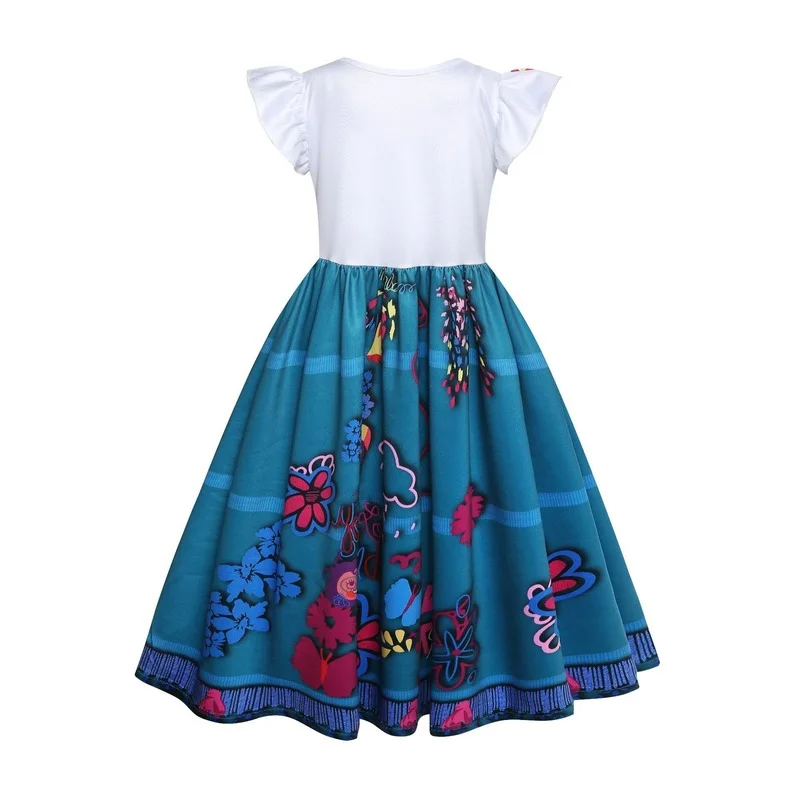 Girls Encanto Charm Dresses Carnival Summer New Children Princess Mirabel Dress Birthday Party Role Play Costume Kids Prom Gowns