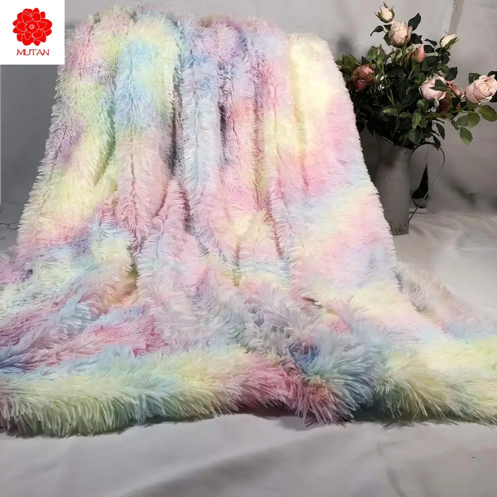 

Радужное плюшевое супермягкое одеяло, красочное постельное белье, чехол для дивана, пушистое меховое теплое одеяло, уютное зимнее розовое с...