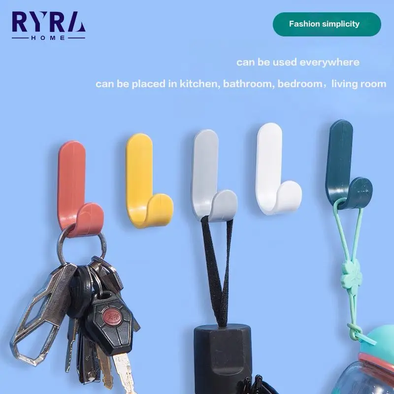 

4pcs/set Towel Hooks Wall Hanger Hat Rack Wall Mounted Key Holder Racks Self Adhesive Door Hangers Organizer Home Decor Key Hook