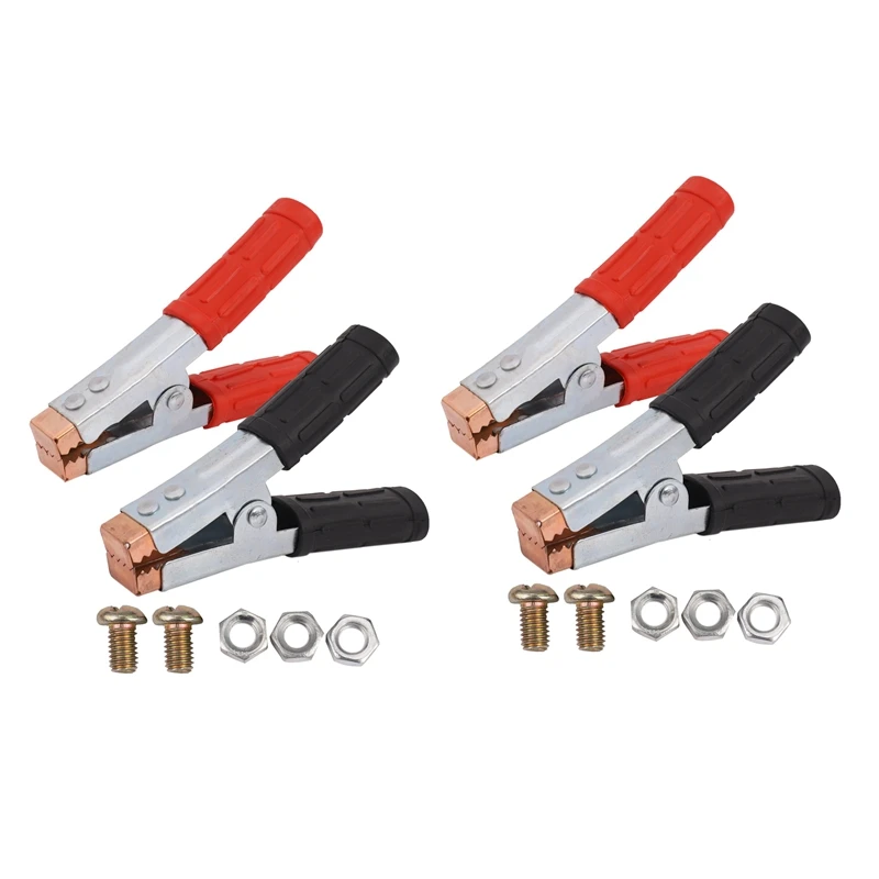 

4X Crocodile Clips HEAVY DUTY Copper Battery Test Alligator Clamps