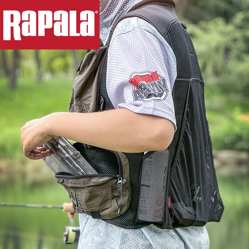 Фото Многофункциональный легкий рыболовный жилет Rapala с дышащей сеткой, множеством карманов и большой вместимостью для активного отдыха на природе №4