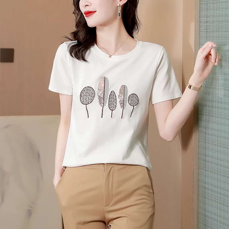 

Женская шелковая Футболка с принтом, свободная футболка большого размера с коротким рукавом и круглым вырезом, лето 2022