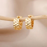 geometric earrings stud earrings for women stainless steel silver color earring cuff piercing wedding aesthetic jewelry
