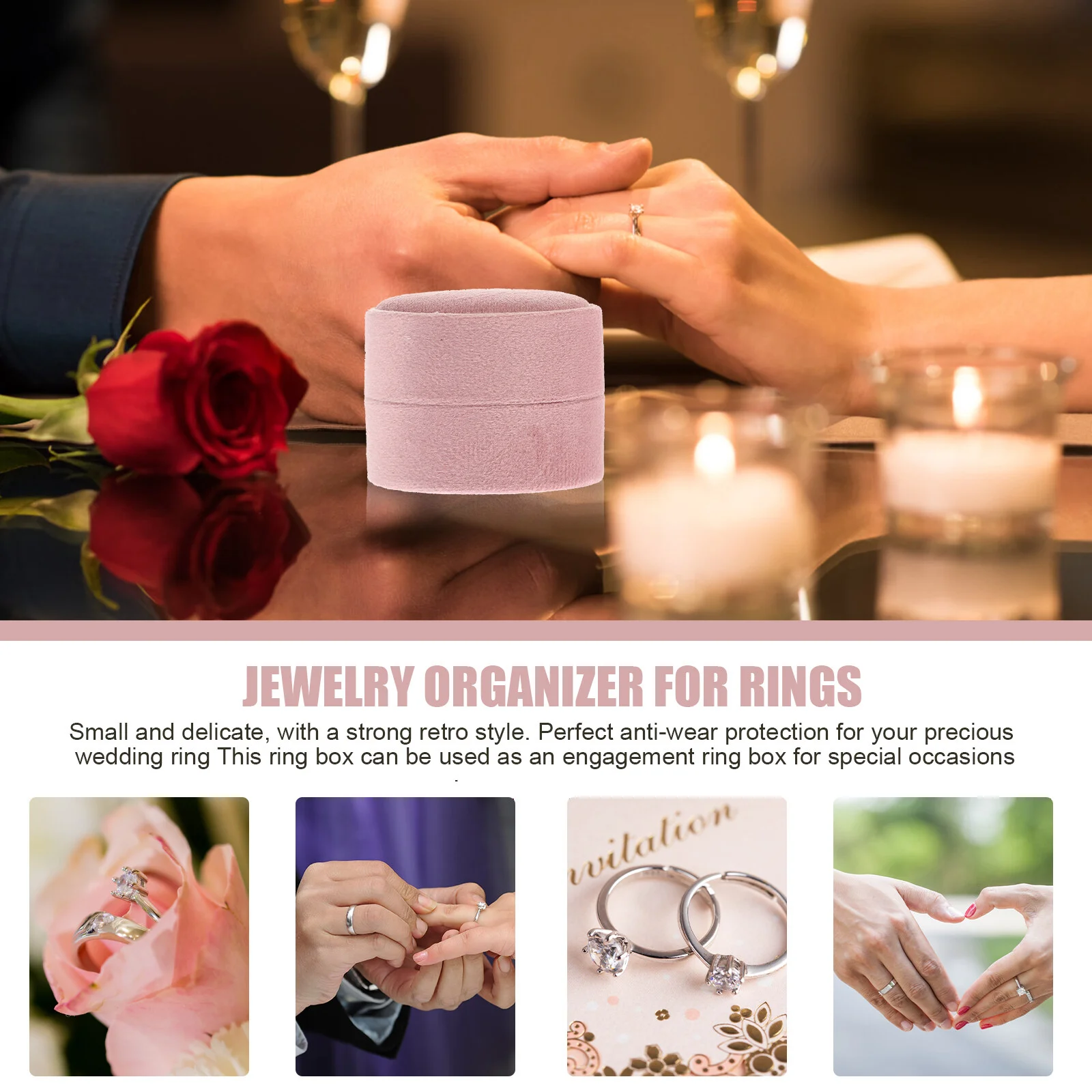 Rings For Couples Ring Storage Case Engagement Holder Organizer For Rings Wedding Ceremony
