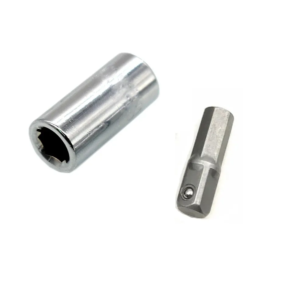 

2pcs Electric Drill Socket Adapter Socket Converter 1/4 Elastic Sleeve 1/4AD Post 25mm Long Power Drilling Tools