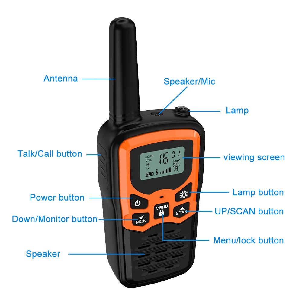 Xiaomi Outdoor sports walkie talkies, 2-way long-range radio up to 5km, 8/22 channel open field f/pmr/gsra.