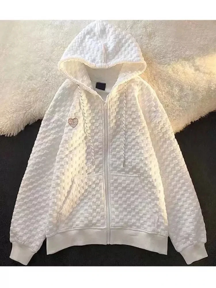 

SVOKOR Hooded Thin Sweater Women Zipper Cardigan Long Sleeve Blouse Elastic Slim Pullover Fashion Patchwork Top Streetwear