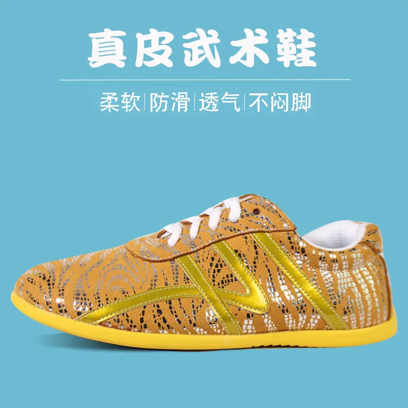 Chinese Men Unisex Tai Chi Martial Arts Shoes Leather Training Casual Workout Sneakers Taekwondo Wushu Karate Wing Chun Shoes