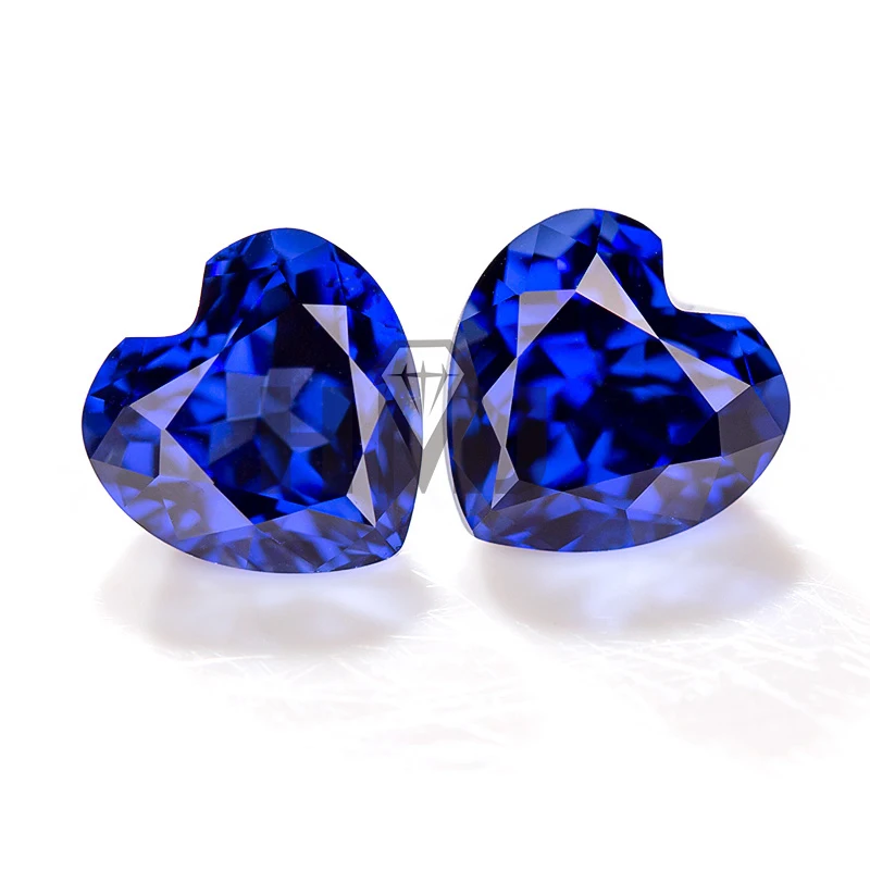 

Blue Sapphire Cornflower Heart Shape Lab Created Gem Stone Gemstone for Engagement Rings Jewelry Making