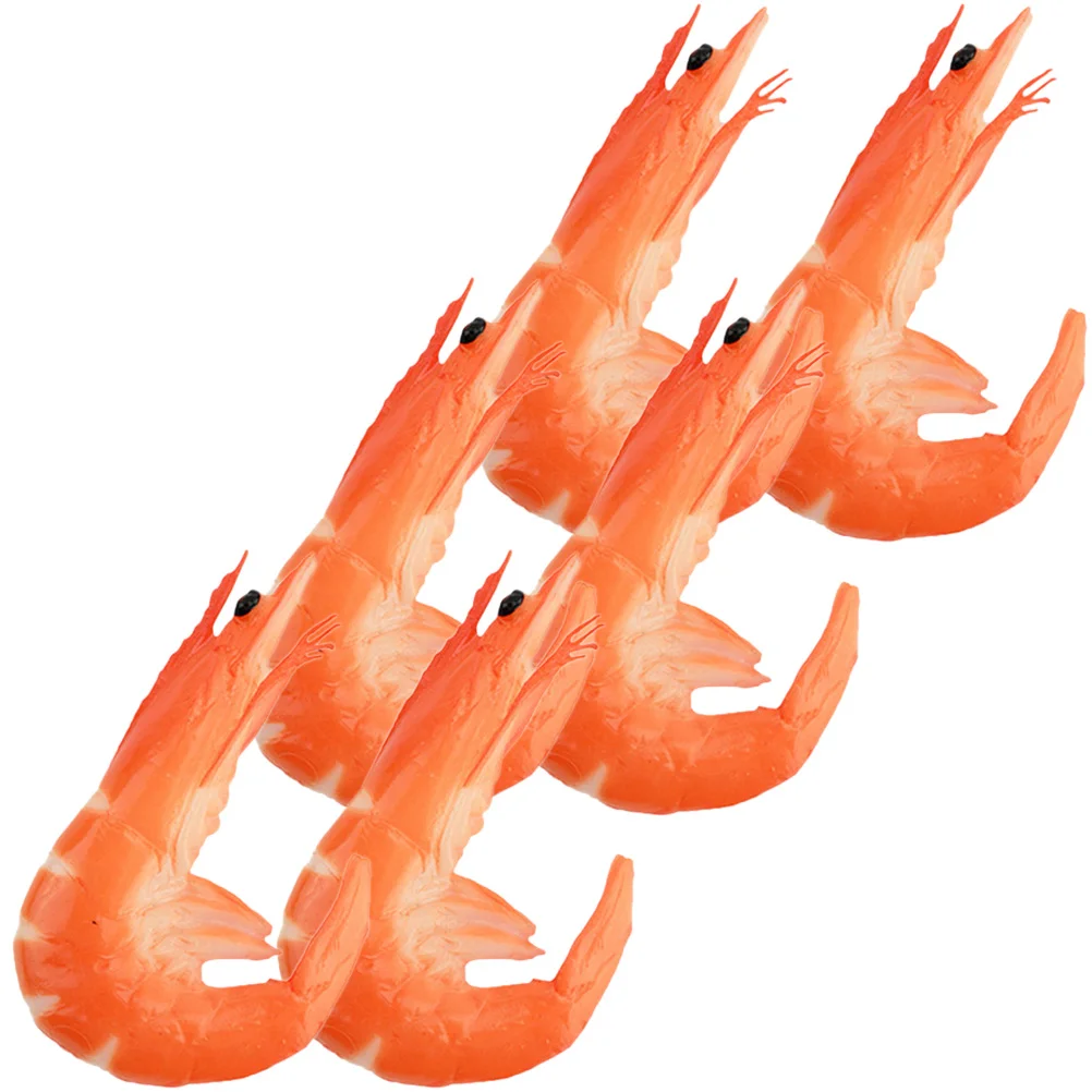 

6 Pcs Crab Decor Simulated Shrimp Artificial Food Model Toy Realistic Fake Child