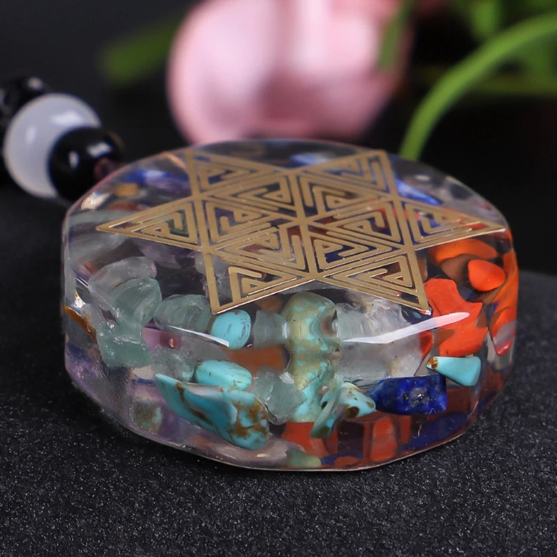 

Metatron Cube Orgonite Energy Crystal Pendant Necklace for Couples Daily Wear