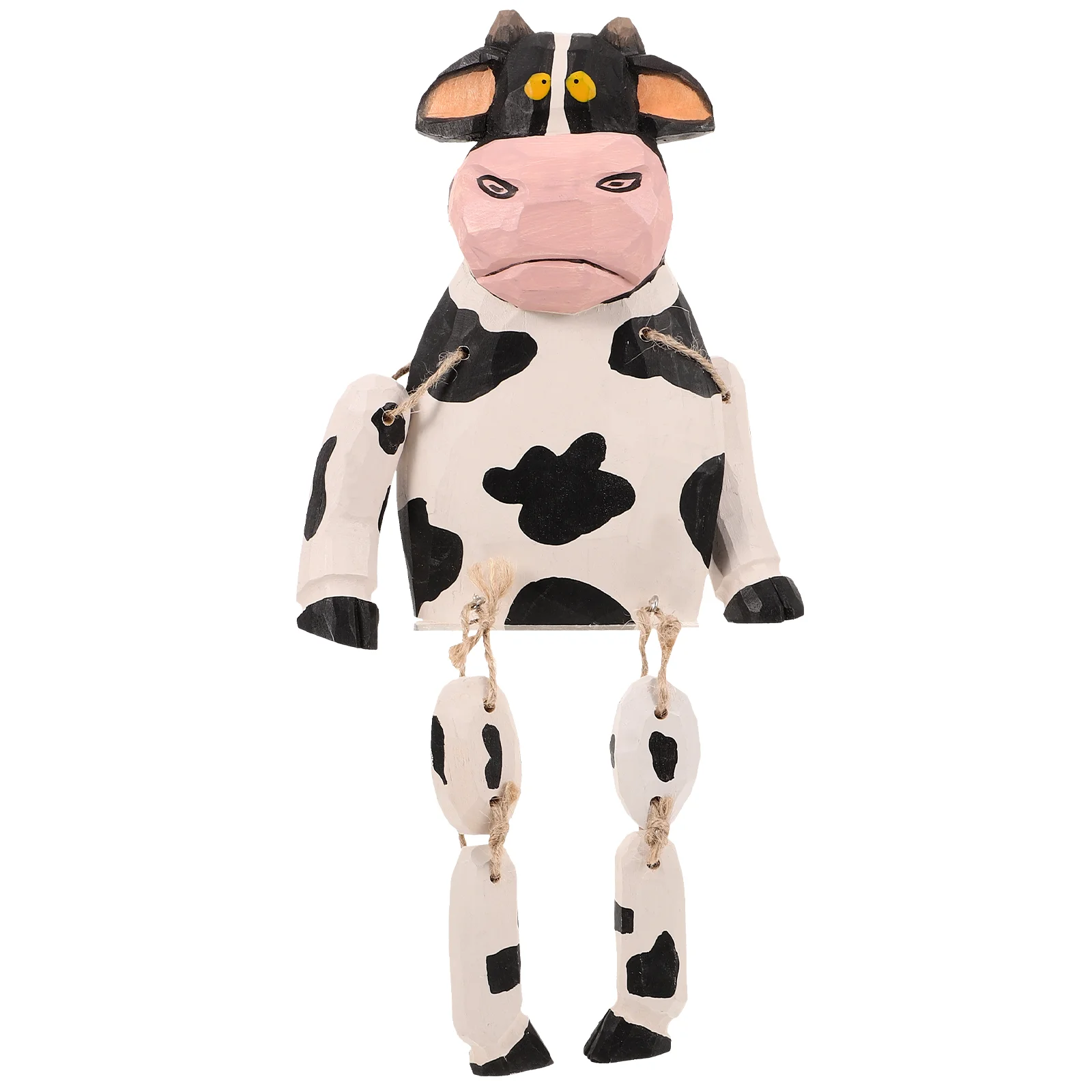 

Lawn Landscape Cow Figurines Home Decor Ornaments Wooden Tabletop Small Statues Adorable Crafts