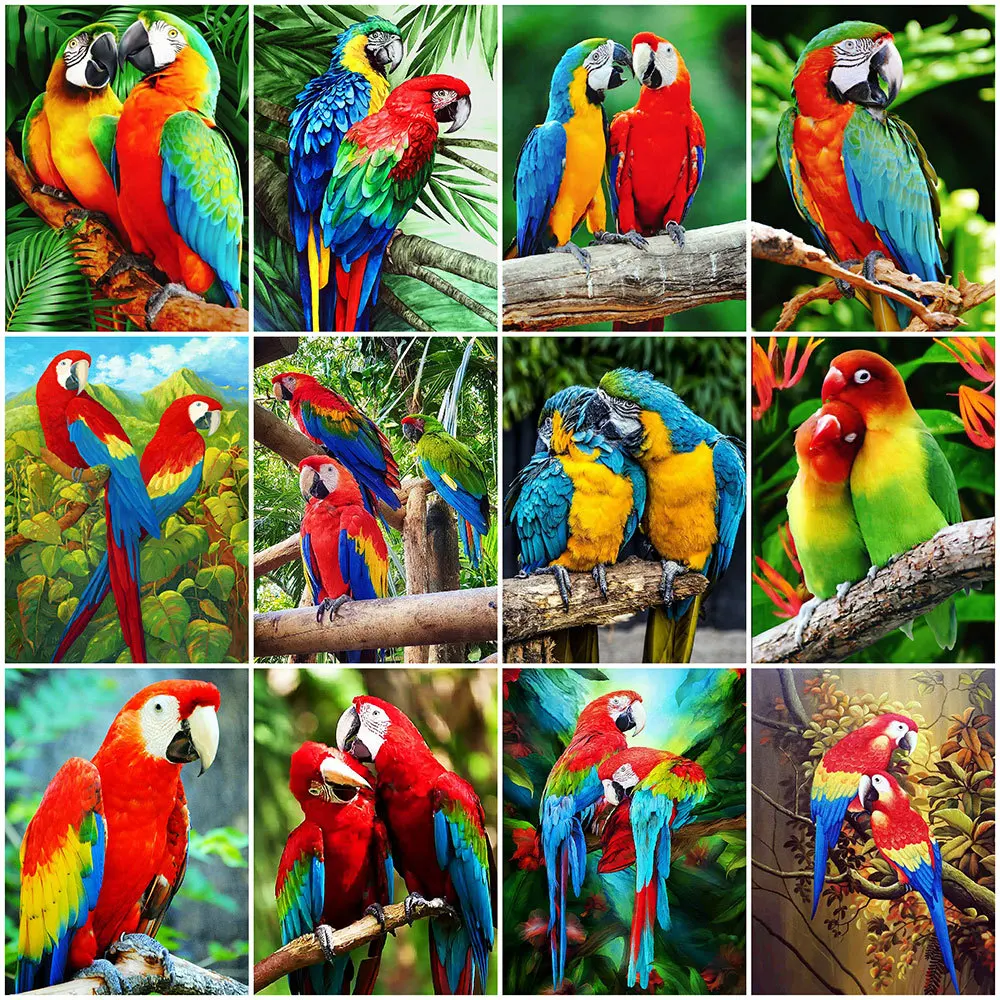 

EverShine DIY Diamond Painting Parrot Rhinestone Picture 5D Diamond Embroidery Bird Mosaic Cross Stitch Animal Home Decor