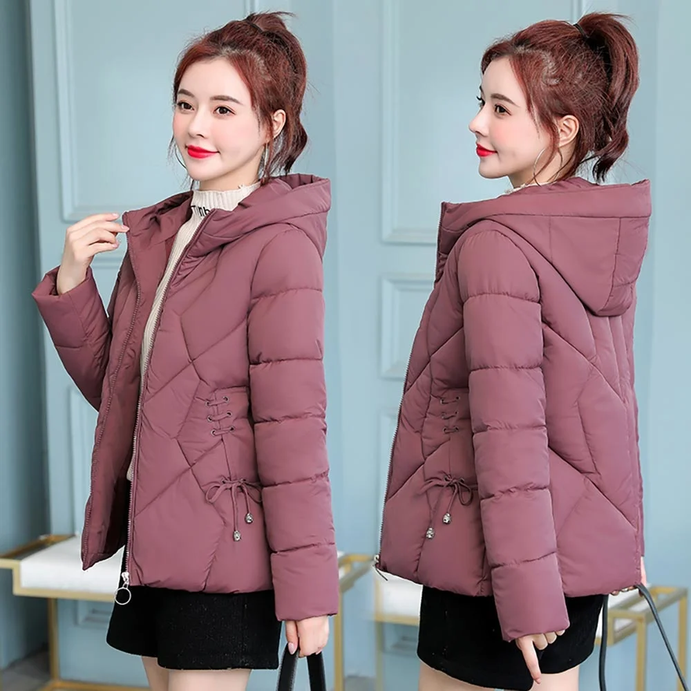 Women's Winter Jacket Parkas Short New Fashion Women's Winter Coat Down Jacket 4XL Outwear Hooded Basic Jacket Women