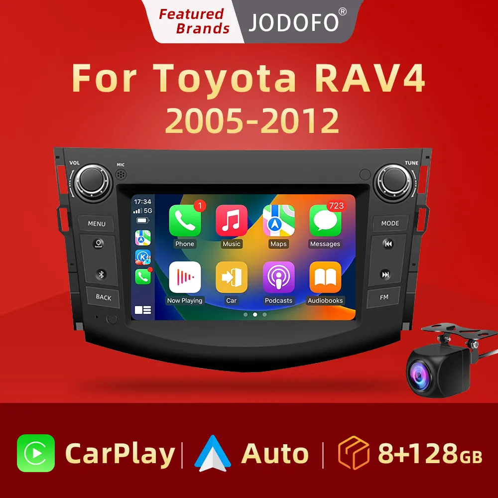 

Jodofo 7" Car Radio For Toyota RAV4 RAV 4 2006- 2011 Carplay Android Auto Stereo Multimedia Player DSP 48EQ Navigation GPS 2 Din
