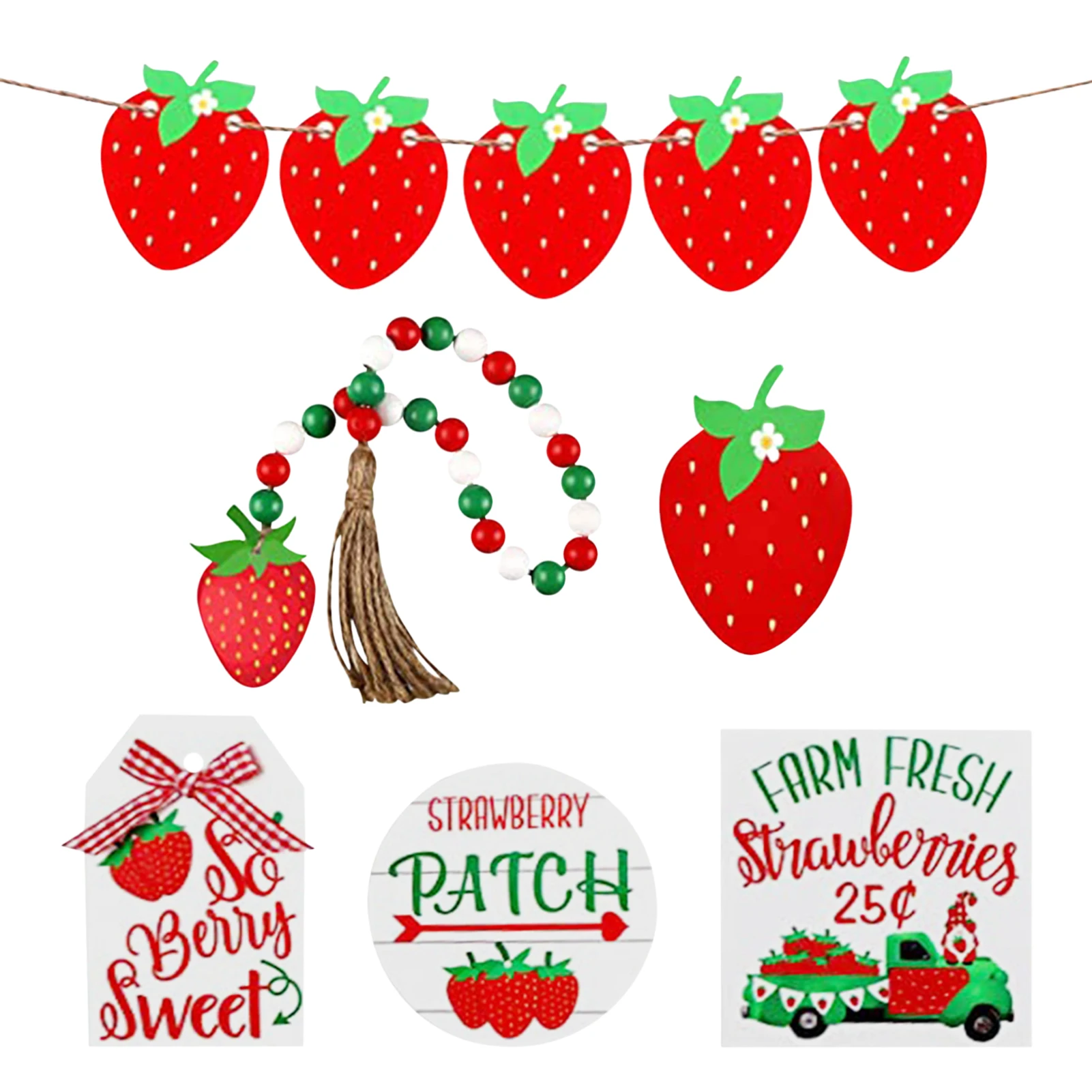 

Лоток в несколько рядов клубники, украшения для фермерского дома, деревянный лоток, летние декорации, деревенские вечерние принадлежности, ...