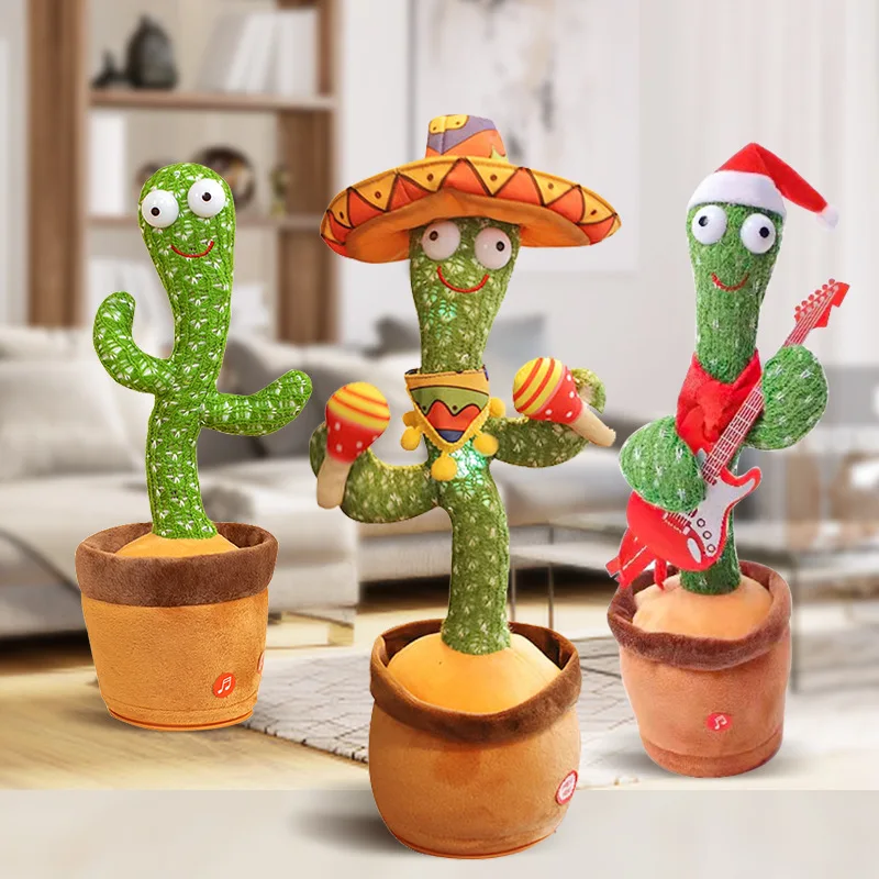 

Dancing Cactus Repeat Talking Electron Plush Toy Can Record Singing 120 Songs Funny Babies kawaii Interactive Toys Gift Doll